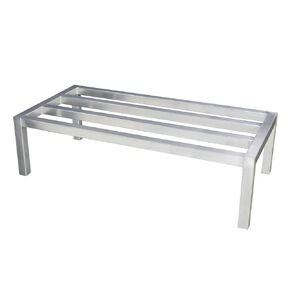 Thunder Group ALDN2048 Dunnage Rack، 20 بوصة × 48 بوصة × 12 بوصة، سعة 1800 رطل، للخدمة الشاقة، أنابيب مربعة، ملحومة، ألومنيوم، NSF (الشحن المشحون فقط - بدون UPS)