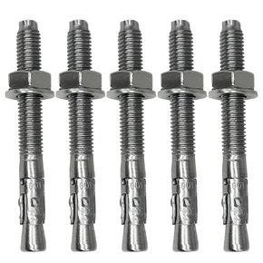 3/8 Inch x 3-9/16 Inch - 5pcs Wedge Anchor Bolt 304 Stainless Steel Expansion Anchors Heavy Duty Expansion Screw for Concrete