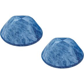 Denim 4-Part Yarmulke with Rim, Tie-Dye, 2-Pack (Sizes 2-4)