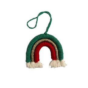 Rainbow Wall Hanging- Charming Macrame Christmas Tree Decorations: Handmade Macrame Rainbow Wall Decor for Nursery Kids Room Home Decor (Macrame Rainbow)