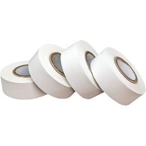 USA Made Lab Labeling Tape White Pack, 500" Length x 3/4" Width, 1 Inch Core [4 White Rolls]