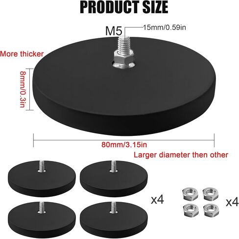 Magnetic Roof Mount for Starlink,4Pcs Magnet Base with Bolts and Nuts,can Bear 1500lb,Strong Magnets Hold The Base for Starlink Internet Kit Satellite in Kuwait