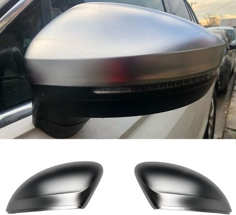 Rearview Side Wing Mirror Caps Cover For VW Tiguan Allspace L MK2 2017 2018 2019 2020 Replacement Matt Chrome (gloss black) in Saudi Arabia