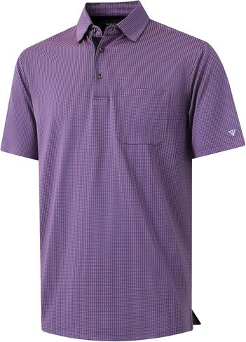 M MAELREG Mens Polo Shirts Short Sleeve Dry Fit Jacquard Performance Moisture Wicking Casual Pocket Golf Shirts for Men in Saudi Arabia