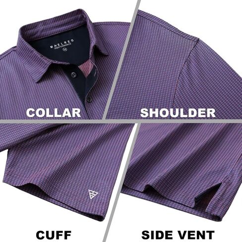 M MAELREG Mens Polo Shirts Short Sleeve Dry Fit Jacquard Performance Moisture Wicking Casual Pocket Golf Shirts for Men in Saudi Arabia