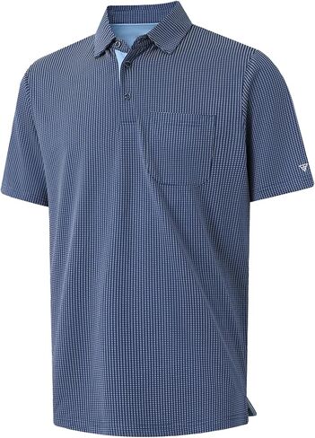 M MAELREG Mens Polo Shirts Short Sleeve Dry Fit Jacquard Performance Moisture Wicking Casual Pocket Golf Shirts for Men in Saudi Arabia