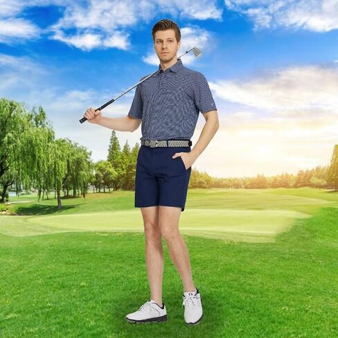 M MAELREG Mens Polo Shirts Short Sleeve Dry Fit Jacquard Performance Moisture Wicking Casual Pocket Golf Shirts for Men in Saudi Arabia