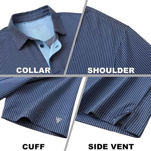 M MAELREG Mens Polo Shirts Short Sleeve Dry Fit Jacquard Performance Moisture Wicking Casual Pocket Golf Shirts for Men in Saudi Arabia
