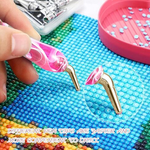 ZYNERY 30 PCS Diamond Painting Pens Kit, 13 PCS Stainless Steel Tip for Diamond Painting Accessories with 12 Clay, Diamond Art Pens 5D Diamond Painting Tools for DIY Craft (Blue) in Kuwait