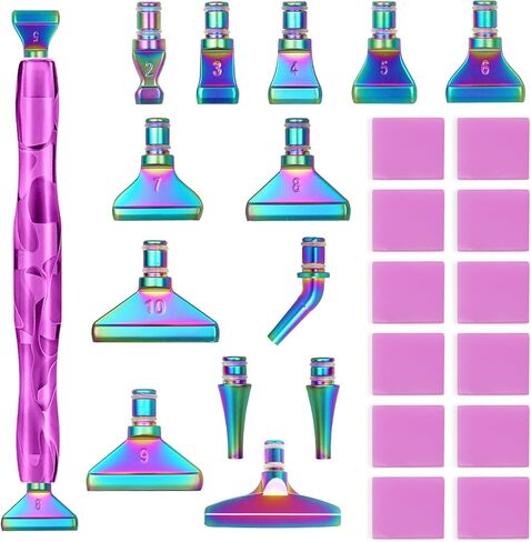 ZYNERY 30 PCS Diamond Painting Pens Kit, 13 PCS Stainless Steel Tip for Diamond Painting Accessories with 12 Clay, Diamond Art Pens 5D Diamond Painting Tools for DIY Craft (Blue) in Saudi Arabia