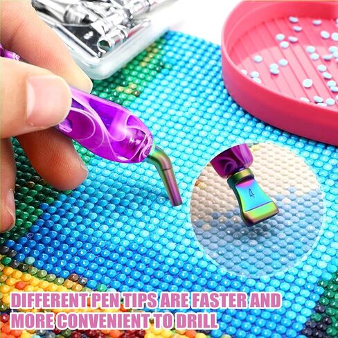 ZYNERY 30 PCS Diamond Painting Pens Kit, 13 PCS Stainless Steel Tip for Diamond Painting Accessories with 12 Clay, Diamond Art Pens 5D Diamond Painting Tools for DIY Craft (Blue) in Saudi Arabia