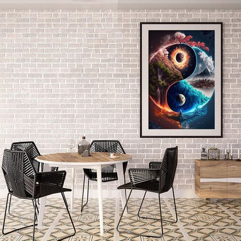 Diamond Painting Kits by Number for Adults,Taichi DIY 5D Round Full Drill Gem Art Kits for Gift,Diagram of The Universe,Crafts Home Decor 12 x 16 Inch in Saudi Arabia