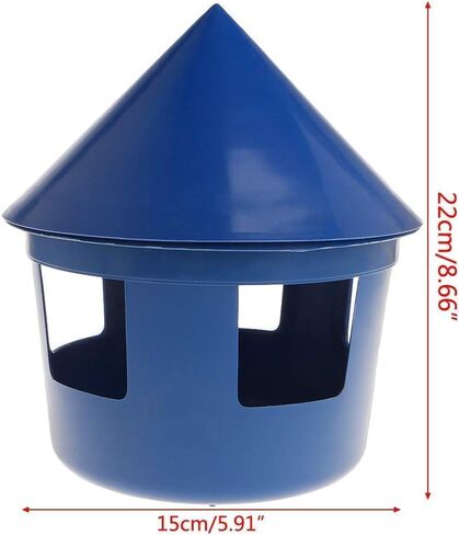 غطاء بتصميم منزل لتغذية الحمام الأزرق وموزع طعام وحقيبة رملية متعددة الوظائف لطيور الحيوانات الأليفة والببغاء ومستلزمات الحاويات البلاستيكية المقاومة للغبار in Kuwait