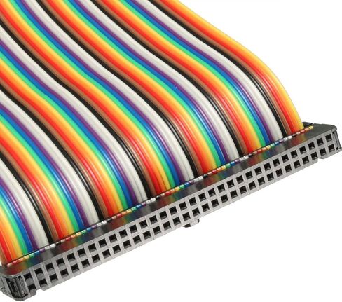 Uxcell IDC سلك قوس قزح كابل الشريط المسطح 64 دبابيس 118 سم طول 2.54 مم نوع C in Saudi Arabia