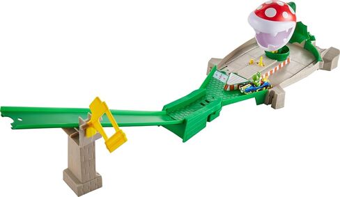 Hot Wheels Mario Kart Track Set & Toy Car, Piranha Plant Slide Playset with First-Appearance Yoshi Kart Vehicle & Gravity Launcher in Saudi Arabia