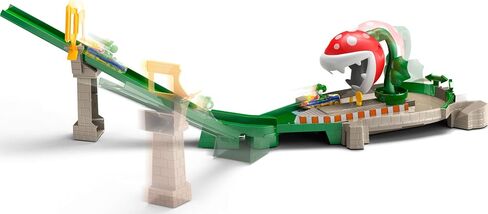 Hot Wheels Mario Kart Track Set & Toy Car, Piranha Plant Slide Playset with First-Appearance Yoshi Kart Vehicle & Gravity Launcher in Saudi Arabia