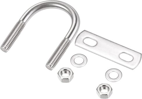 مجموعتان من البراغي على شكل U (M8x35x60mm)، مسمار دائري على شكل حرف U 304 من الفولاذ المقاوم للصدأ مع ملحقات - للبناء والأنابيب in Kuwait