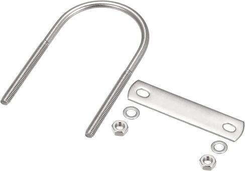مجموعتان من البراغي على شكل U (M8x35x60mm)، مسمار دائري على شكل حرف U 304 من الفولاذ المقاوم للصدأ مع ملحقات - للبناء والأنابيب in Kuwait