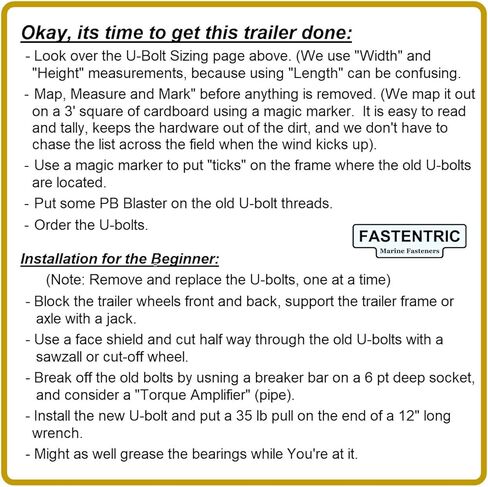 صُنع في الولايات المتحدة الأمريكية (4) 304 مسامير على شكل حرف U مربعة من الفولاذ المقاوم للصدأ بقطر 1/2 بوصة × العرض الداخلي 3-1/16 بوصة × الارتفاع الداخلي 7-5/16 بوصة مع غسالات قفل SS، وصواميل، وغسالات للقوارب ومقطورات المرافق يناسب أكثر من 3 بوصات معدني in Kuwait