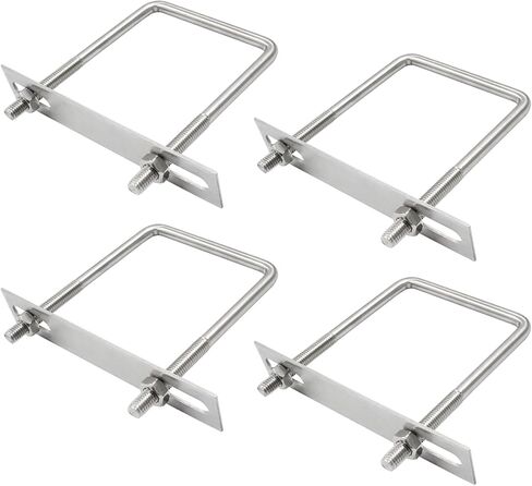 4 مجموعات من البراغي المربعة على شكل حرف U من الفولاذ المقاوم للصدأ 304، M8 × 82 × 75 مم (الخيط × العرض الداخلي × الطول) مشبك مسمار على شكل حرف U مع صواميل وألواح لمقطورة السيارات ومقطورة القارب in Saudi Arabia