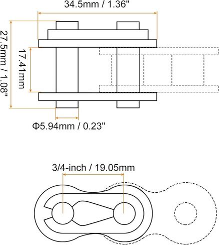 uxcell 6Pcs #25 Chain Master Connector Link Roller, 1/4" Pitch Carbon Steel, Standard Connecting Split Links for 04C Chain in Saudi Arabia