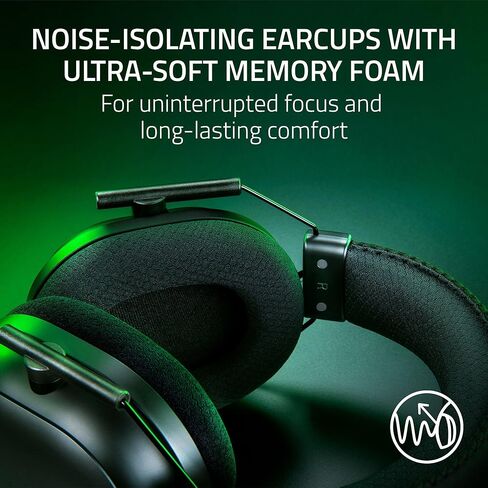Razer BlackShark V2 Pro Wireless Playstation Gaming Headset: 50mm Drivers - Wideband Mic - Comfortable Noise Isolating Earcups - for PS5, Console, PC, Mac - Bluetooth, USB-C - 70 Hr Battery - Black in Saudi Arabia