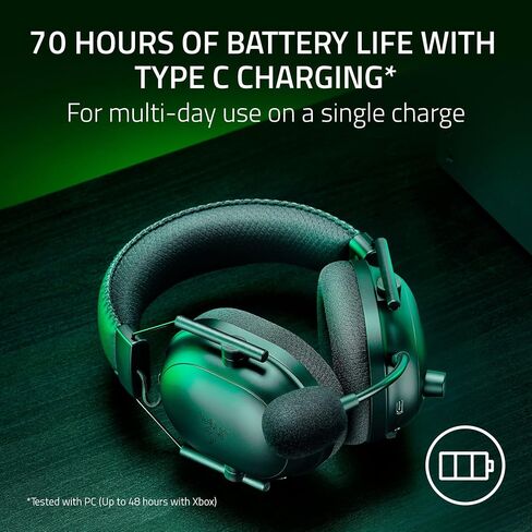 Razer BlackShark V2 Pro Wireless Playstation Gaming Headset: 50mm Drivers - Wideband Mic - Comfortable Noise Isolating Earcups - for PS5, Console, PC, Mac - Bluetooth, USB-C - 70 Hr Battery - Black in Saudi Arabia