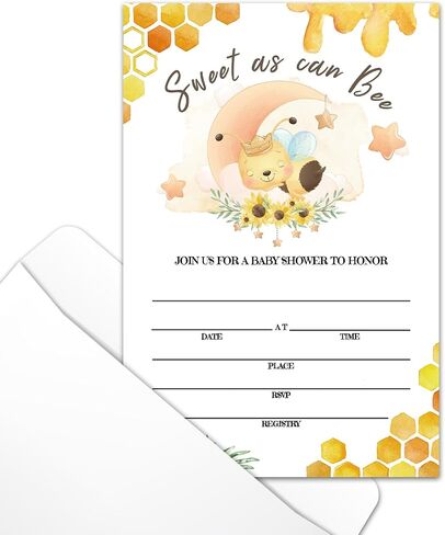 Floral Wildflower Baby Shower Party Invitations with Envelopes, Wildflowers Double-Sided Fill-In Invites for Gender Reveal Baby Announcement, Baby Shower Party Supplies Decorations - A018 in Kuwait