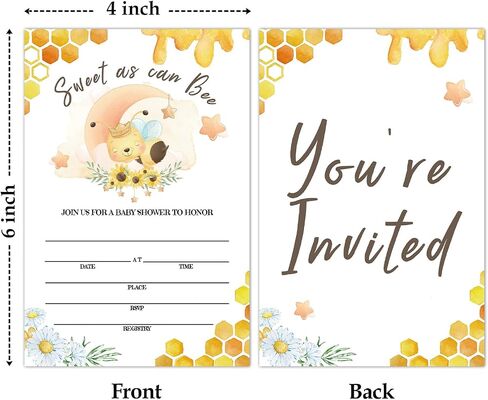 Floral Wildflower Baby Shower Party Invitations with Envelopes, Wildflowers Double-Sided Fill-In Invites for Gender Reveal Baby Announcement, Baby Shower Party Supplies Decorations - A018 in Kuwait