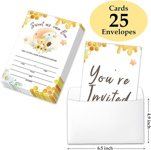 Floral Wildflower Baby Shower Party Invitations with Envelopes, Wildflowers Double-Sided Fill-In Invites for Gender Reveal Baby Announcement, Baby Shower Party Supplies Decorations - A018 in Kuwait