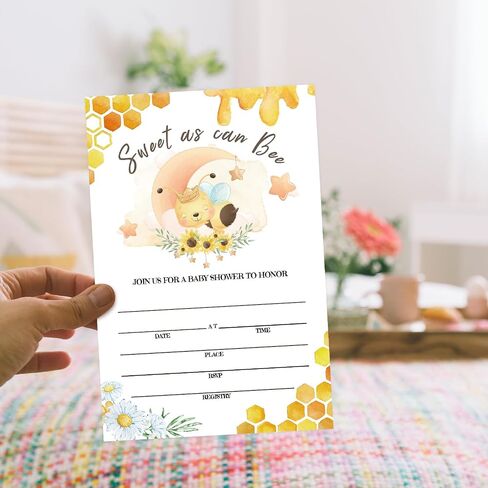Floral Wildflower Baby Shower Party Invitations with Envelopes, Wildflowers Double-Sided Fill-In Invites for Gender Reveal Baby Announcement, Baby Shower Party Supplies Decorations - A018 in Kuwait