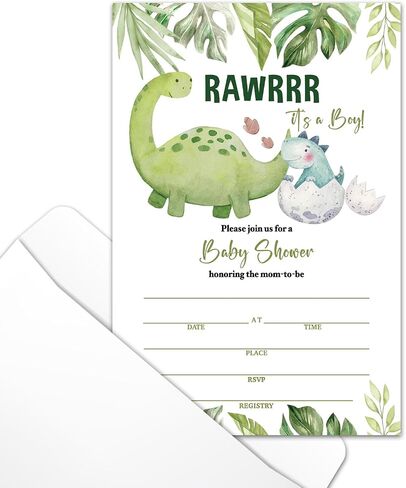 Floral Wildflower Baby Shower Party Invitations with Envelopes, Wildflowers Double-Sided Fill-In Invites for Gender Reveal Baby Announcement, Baby Shower Party Supplies Decorations - A018 in Kuwait