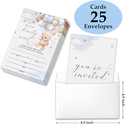 Floral Wildflower Baby Shower Party Invitations with Envelopes, Wildflowers Double-Sided Fill-In Invites for Gender Reveal Baby Announcement, Baby Shower Party Supplies Decorations - A018 in Kuwait