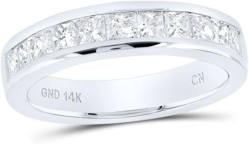 Sonia Jewels 14k Yellow OR White Gold Princess Cut Channel Set Diamond Ladies Womens Wedding or Anniversary 4mm Ring Band (1.0 cttw) in Saudi Arabia