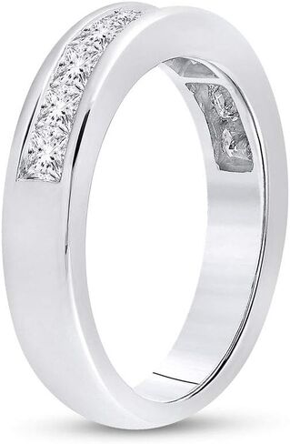 Sonia Jewels 14k Yellow OR White Gold Princess Cut Channel Set Diamond Ladies Womens Wedding or Anniversary 4mm Ring Band (1.0 cttw) in Saudi Arabia
