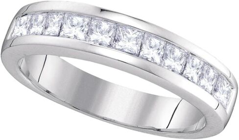 Sonia Jewels 14k Yellow OR White Gold Princess Cut Channel Set Diamond Ladies Womens Wedding or Anniversary 4mm Ring Band (1.0 cttw) in Saudi Arabia