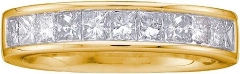 Sonia Jewels 14k Yellow OR White Gold Princess Cut Channel Set Diamond Ladies Womens Wedding or Anniversary 4mm Ring Band (1.0 cttw) in Saudi Arabia