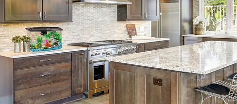 Koller Products Impact-Resistant Plastic LED Aquarium Kit, 7 Gallons, Built-in Filtration,Black in Kuwait