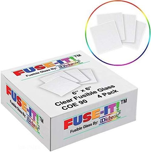 Fuse It 6 inch Fusible Clear Glass Squares COE 90-4 Pack in Kuwait