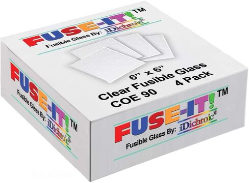 Fuse It 6 inch Fusible Clear Glass Squares COE 90-4 Pack in Kuwait