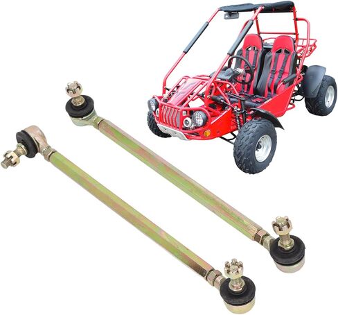 Steering Tie Rod Ball Joint, 2PCS 250mm Ball Joint Tie Rod 10mm Thread Steel Alloy for 125cc Quad Dirt Bike ATV Go Kart in Saudi Arabia