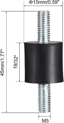 Uxcell D15 x H10 عازل اهتزاز مطاطي يمتص الصدمات مع مسامير M4 x 10 مم 8 قطع in Kuwait