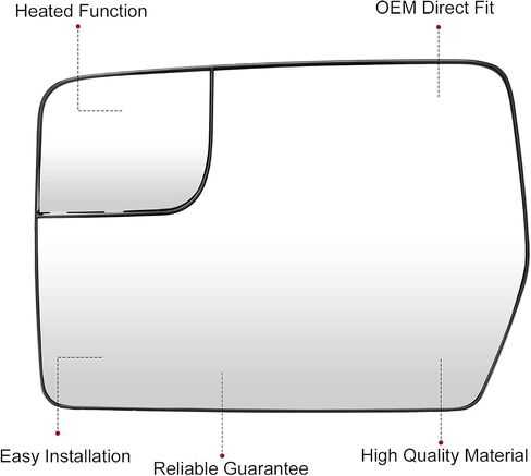 Left Driver Side View Heated Mirror Glass for 2011 2012 2013 2014 Ford F150, Replace BL3Z-17K707-E in Saudi Arabia