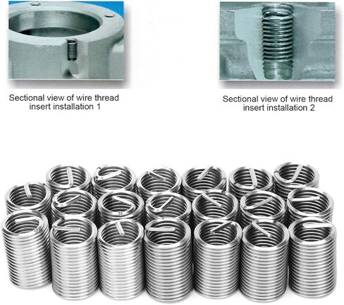 Wire Thread Inserts Screws Sleeve Assortment Kit, 20Pcs M12 x 1.5 Stainless Steel Helical Coiled Wire Screw Repair Sleeve(1D) in Saudi Arabia