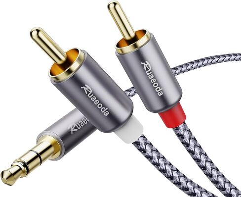 كابل صوت RCA Aux 50 قدم، 3.5 ملم Aux إلى 2RCA ذكر كابل صوت ستيريو Y in Kuwait