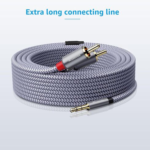 كابل صوت RCA Aux 50 قدم، 3.5 ملم Aux إلى 2RCA ذكر كابل صوت ستيريو Y in Kuwait