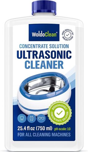 Ultrasonic Cleaner Solution for Glasses and Jewelry 1:40 Concentration - 25.36 Fl Oz compatible for all Ultrasonic Devices in Kuwait