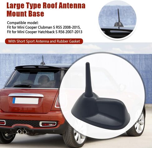 Large Type Roof Antenna Mount Base with Short Sport Antenna Compatible with Mini Cooper R55 Clubman S R56 Rubber Antenna Repair Sealing Ring Replace 65203442105 65203417195 3442105 in Kuwait