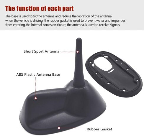 Large Type Roof Antenna Mount Base with Short Sport Antenna Compatible with Mini Cooper R55 Clubman S R56 Rubber Antenna Repair Sealing Ring Replace 65203442105 65203417195 3442105 in Kuwait