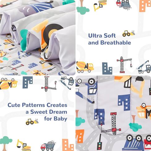 lasoftan Butterfly Toddler Bedding Set for Girls, 4 Piece Bed-in-a-Bag Toddler Comforter Sets, Super Soft Comforter Sheet Set and Comfortable Microfiber Toddler Bed Set in Saudi Arabia